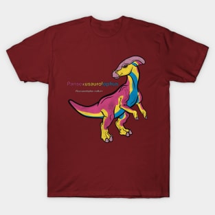 Pansexusaurolophus/Parasaurolophus Text - Pansexual Pride T-Shirt